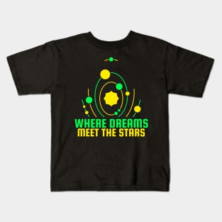 Where Dreams Meet the Stars Astronomy Lover Kids T-Shirt